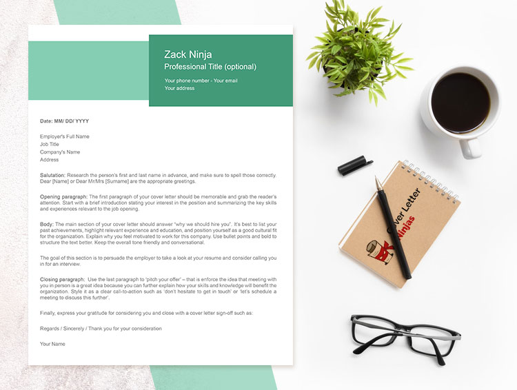 creative cover letter template