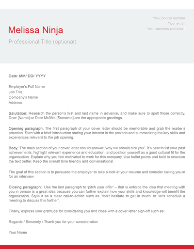 10 Crisp Cover Letter Templates Cover Letter Ninjas