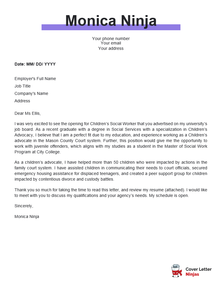 Social Work Cover Letter Example Database Letter Template Collection