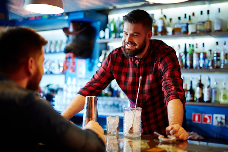 bartender with customer