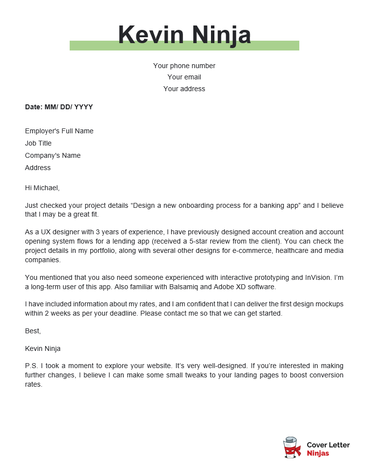 Sample Cover Letter For Upwork Excellent Write A Cover Letter