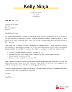 Customer Success Cover Letter Example - Cover Letter Ninjas