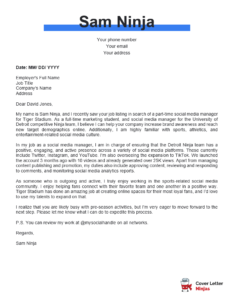 Cool Cover Letter For Social Media Manager - Cover Letter Ninjas