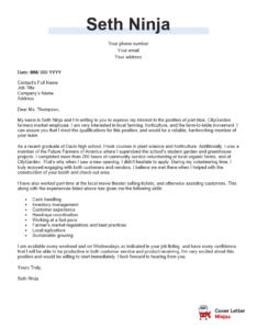best cover letter for part time job
